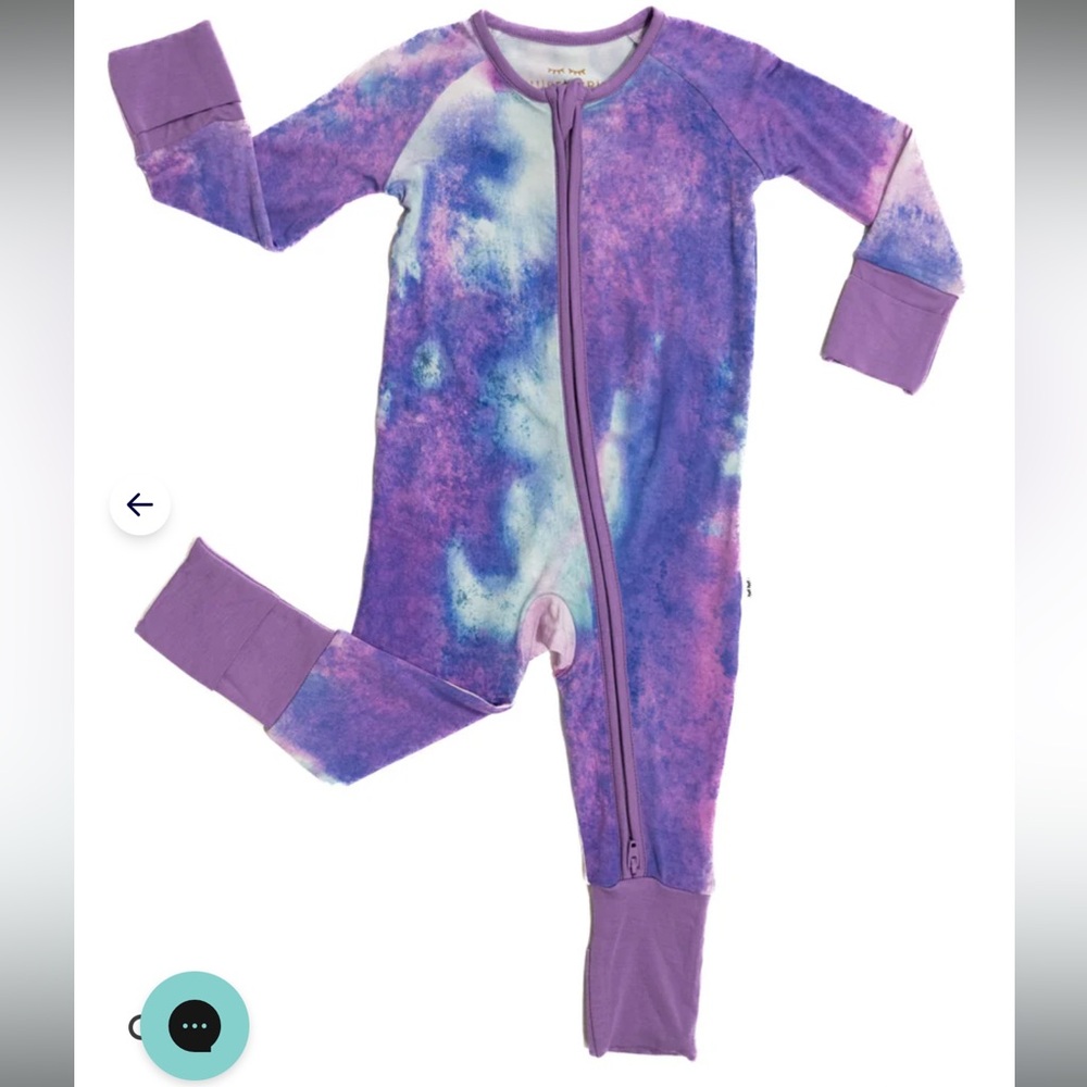 Little Sleepies Purple Watercolor Zippy - size 6-12 months